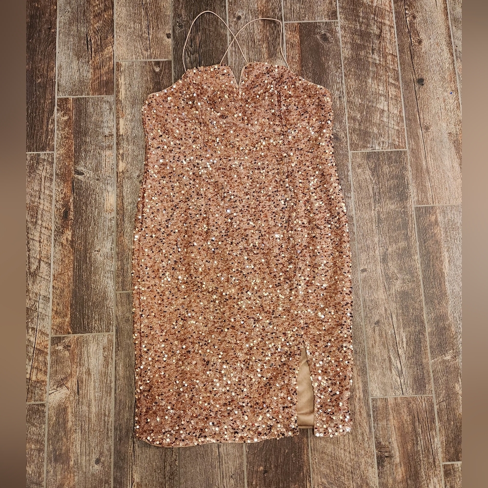 Rose Gold Sequin 2XL Dress